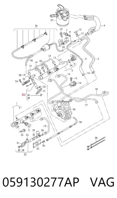 Форсунка впрыска топлива VAG 059130277AP