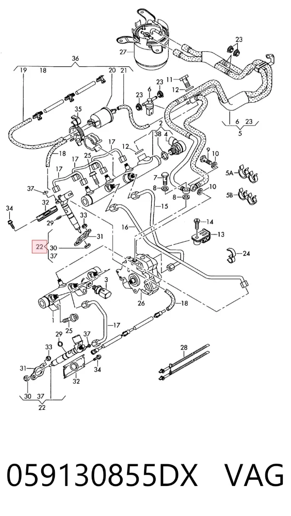 Топливные форсунки 059130855DX VAG