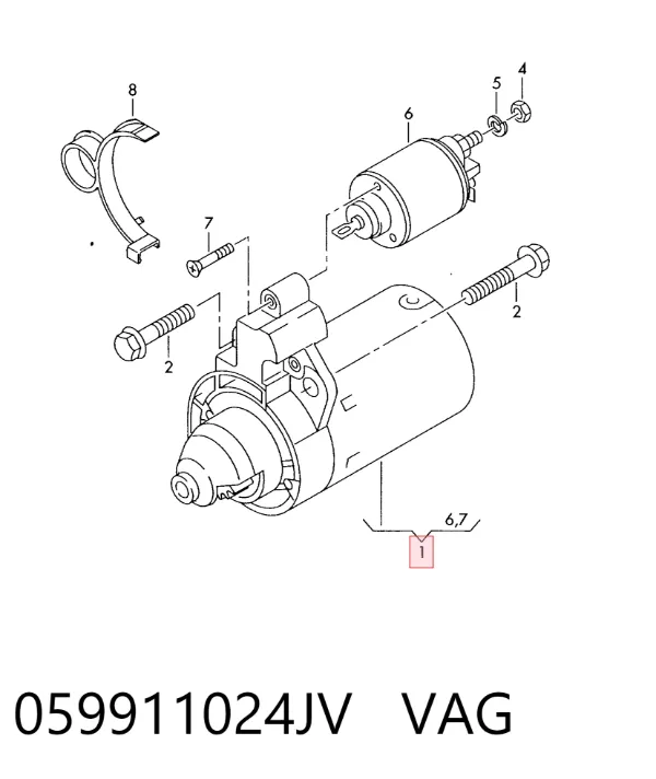 Стартер 059911024JV VAG