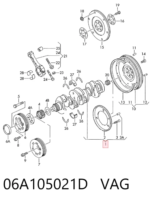Коленвал Skoda Octavia TOUR I A4