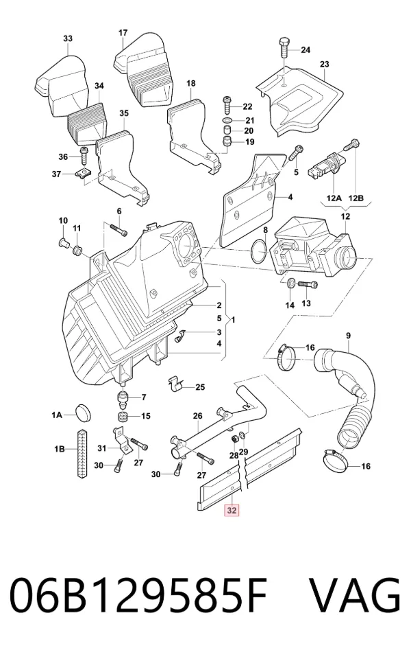 Корпус фильтра 06B129585F VAG