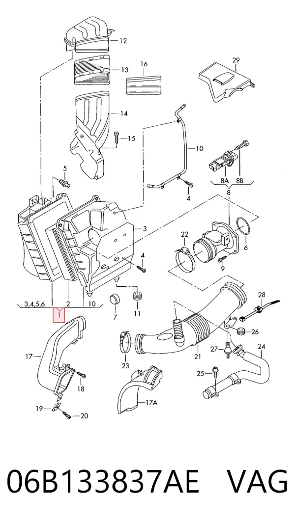 Корпус фильтра Audi A4 B6
