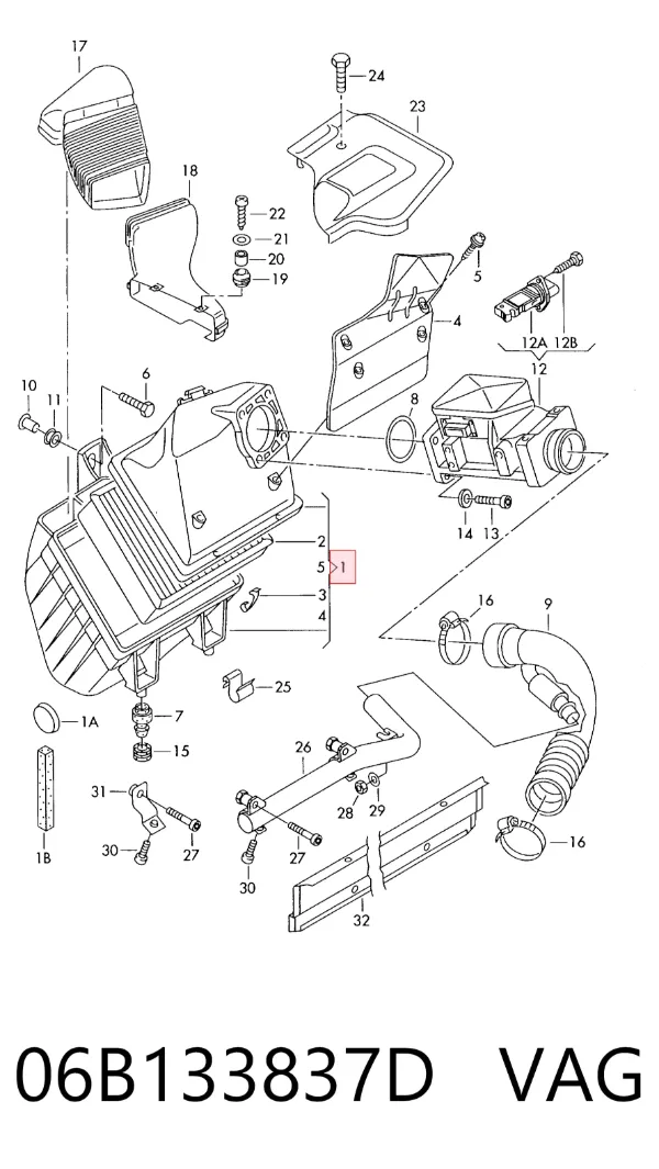 Корпус фильтра 06B133837D VAG