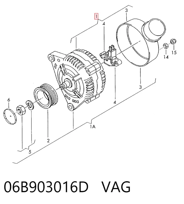 Генератор 06B903016D VAG