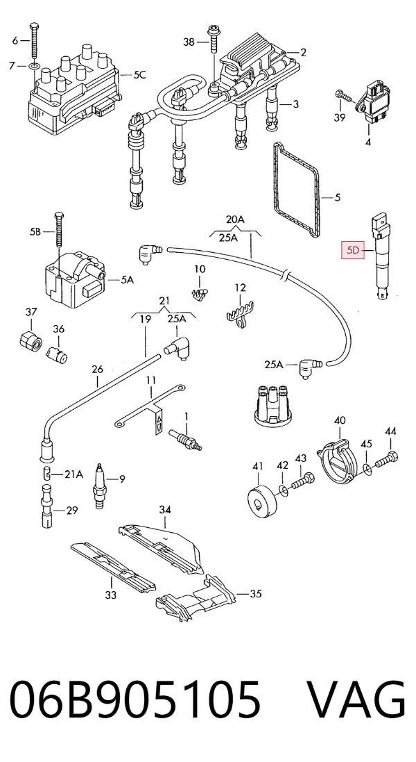 Катушка зажигания 06B905105 VAG
