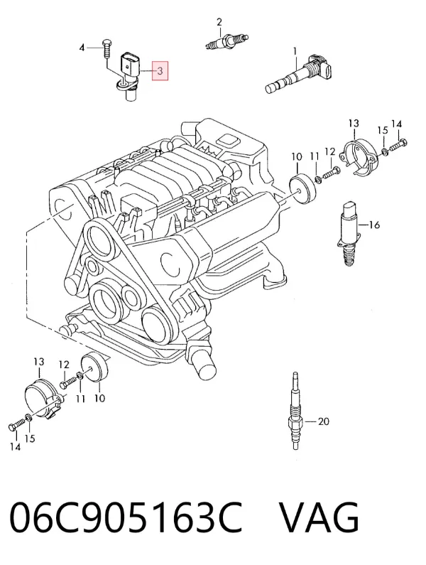Датчик распредвала 06C905163C VAG
