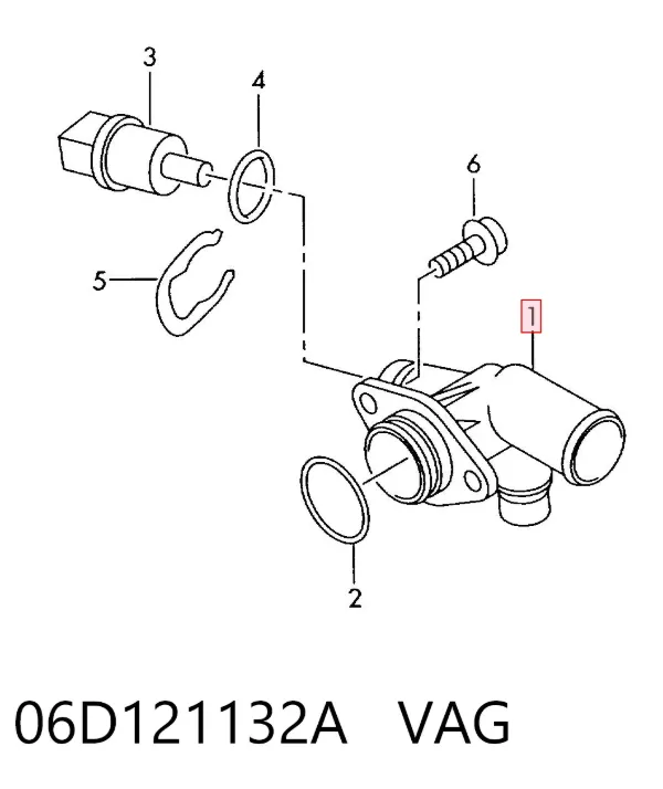 Фланец системы охлаждения 06D121132A VAG