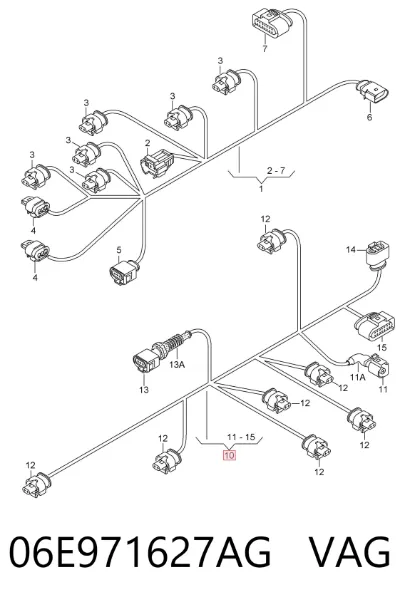Жгут проводов моторного отсека VAG 06E971627AG