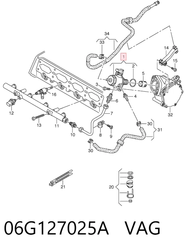 Магистральный бензонасос 06G127025A VAG