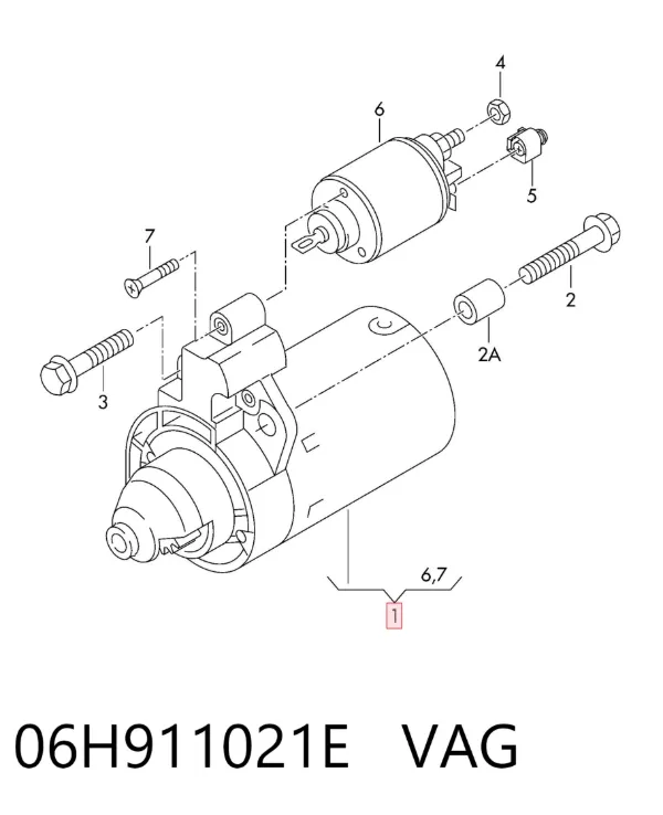 Стартер 06H911021E VAG