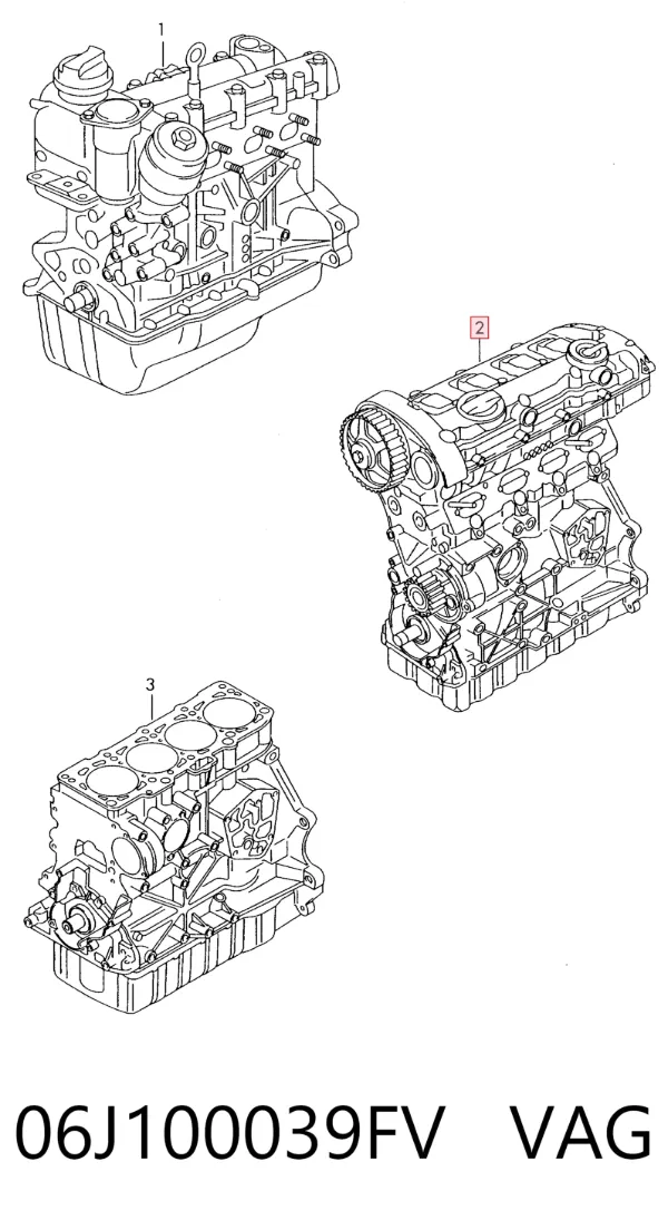 Двигатель 06J100039FV VAG