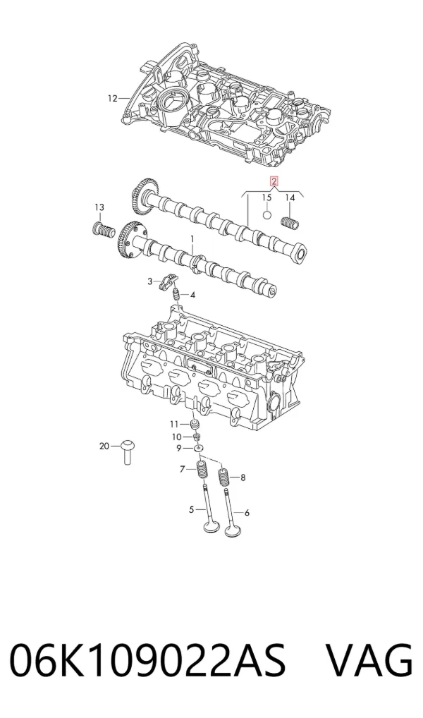 Распредвал 06K109022AS VAG