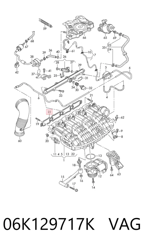 Прокладка впускного коллектора Skoda Octavia IV A8