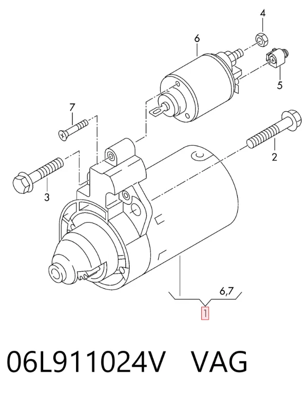 Стартер 06L911024V VAG
