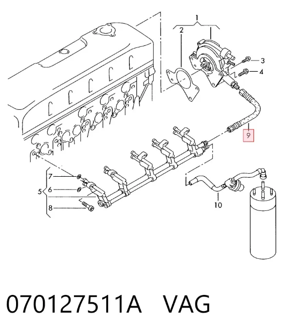 Топливная трубка от ТНВД 070127511A VAG