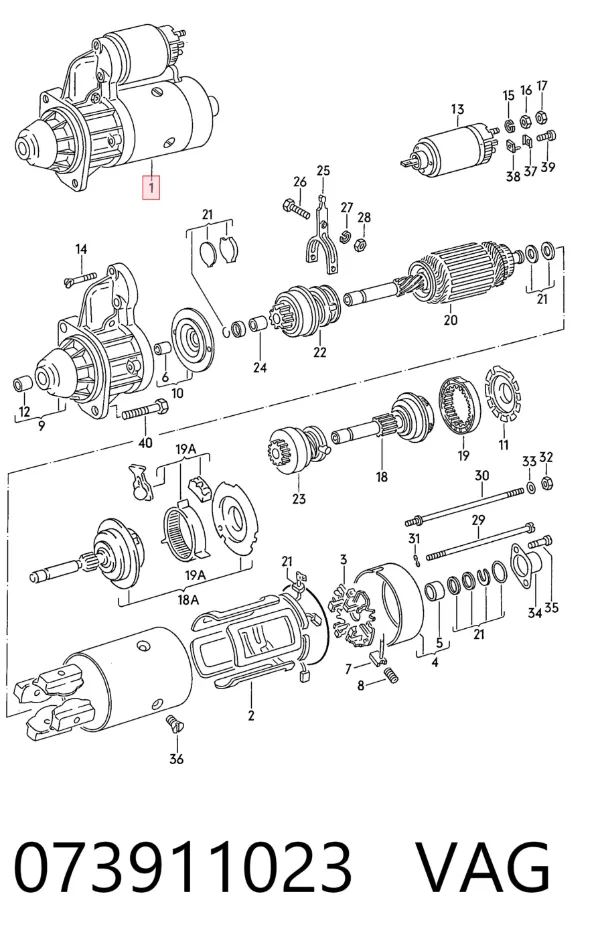 Стартер 073911023 VAG