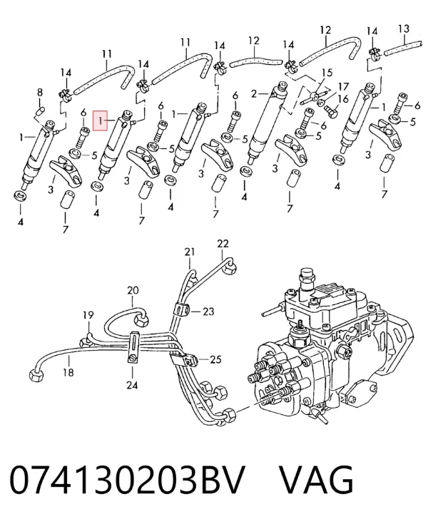 Топливные форсунки 074130203BV VAG