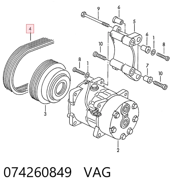Ремень генератора 074260849 VAG