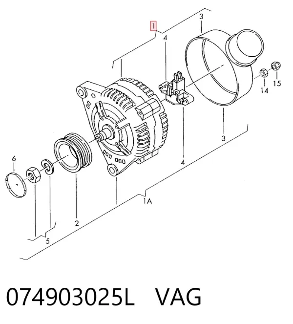 Генератор 074903025L VAG
