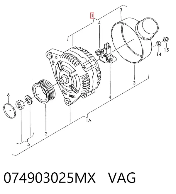 Генератор 074903025MX VAG