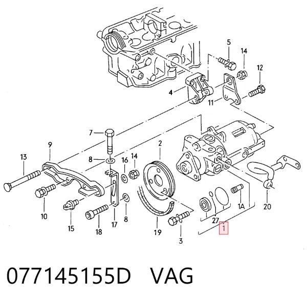 Насос ГУР 077145155D VAG