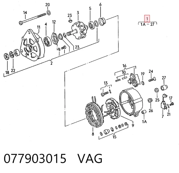 Генератор 077903015 VAG