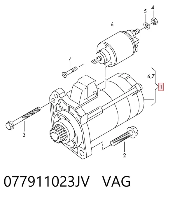 Стартер 077911023JV VAG