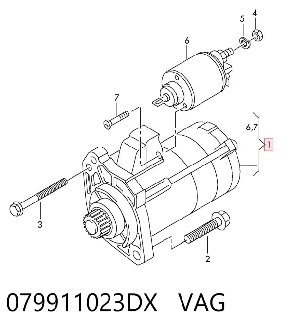 Стартер 079911023DX VAG