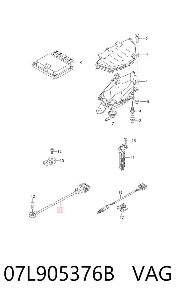 Датчик детонации 07L905376B VAG