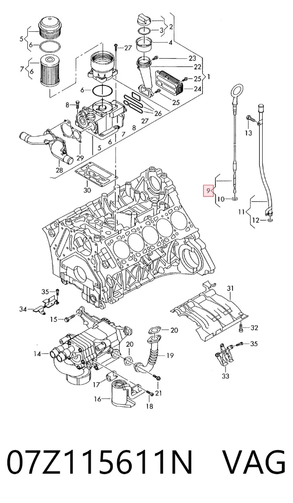 Щуп масляный 07Z115611N VAG