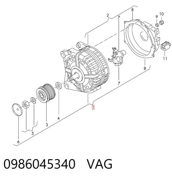 Генератор 0986045340 VAG
