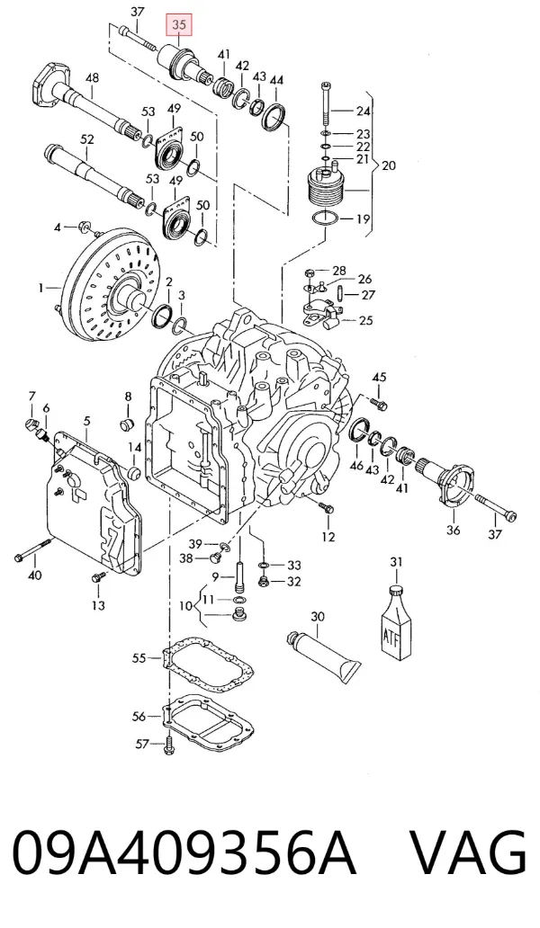Правая полуось 09A409356A VAG