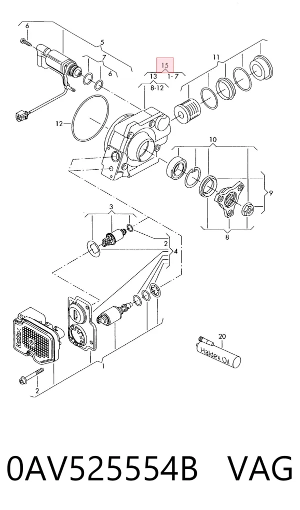 Муфта Haldex 0AV525554B VAG