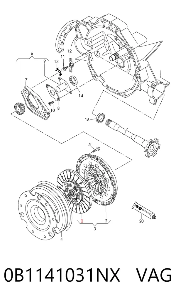 Диск сцепления 0B1141031NX VAG