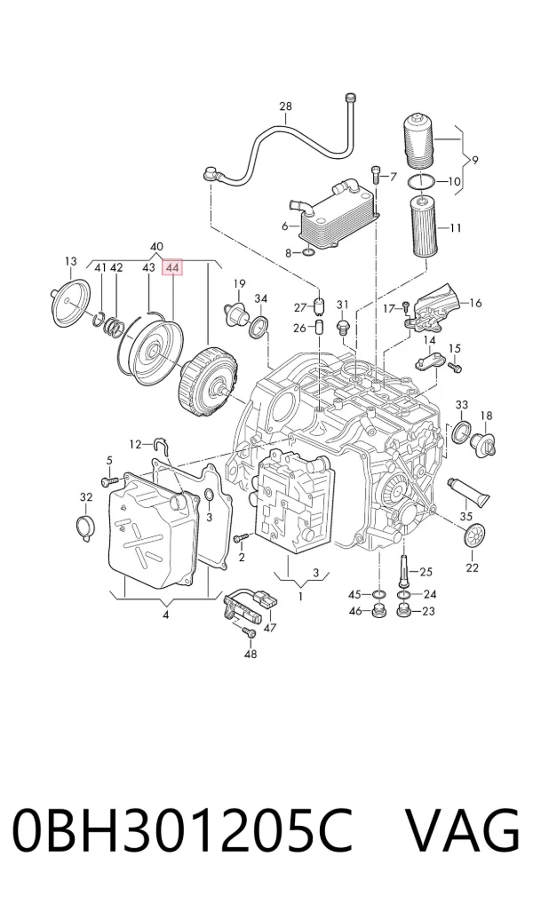 Передняя крышка сцепления (DSG) 0BH301205C VAG