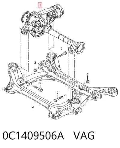 Мост передний в сборе VAG 0C1409506A