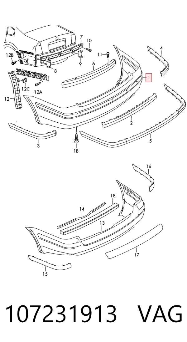 Задний бампер Volkswagen Passat B5