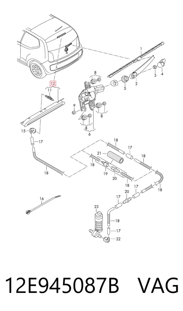 Задний стоп 12E945087B VAG
