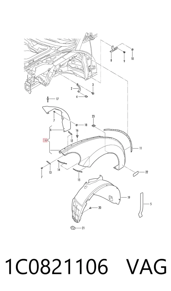 Крыло переднее правое Volkswagen Beetle 9C1, 1C1, 9G1