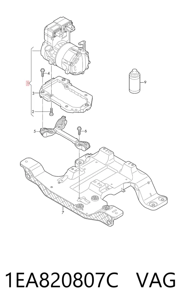 Компрессор кондиционера 1EA820807C VAG