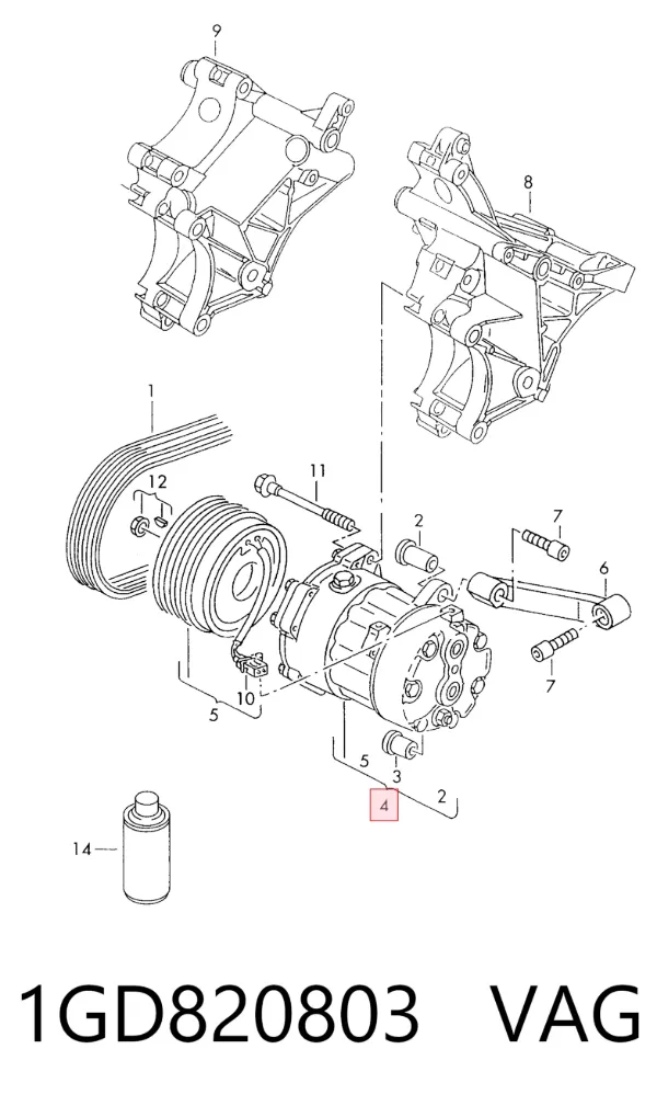 Компрессор кондиционера 1GD820803 VAG