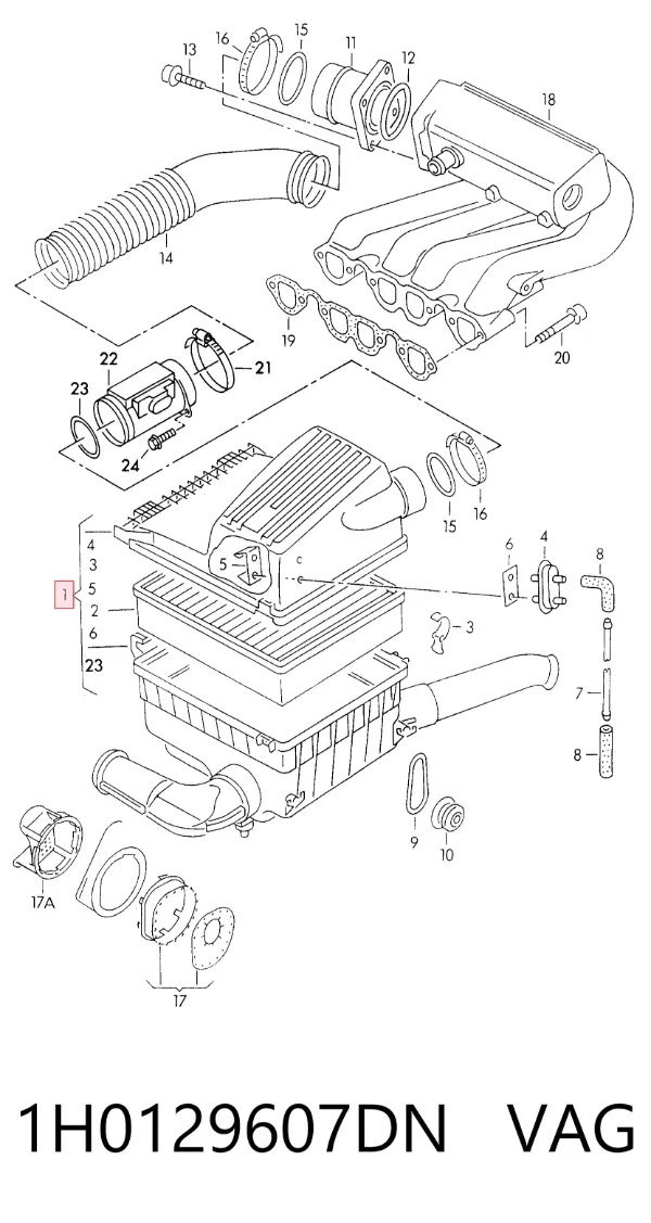 Корпус фильтра 1H0129607DN VAG