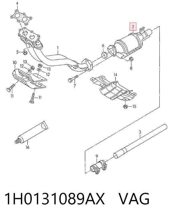 Катализатор 1H0131089AX VAG