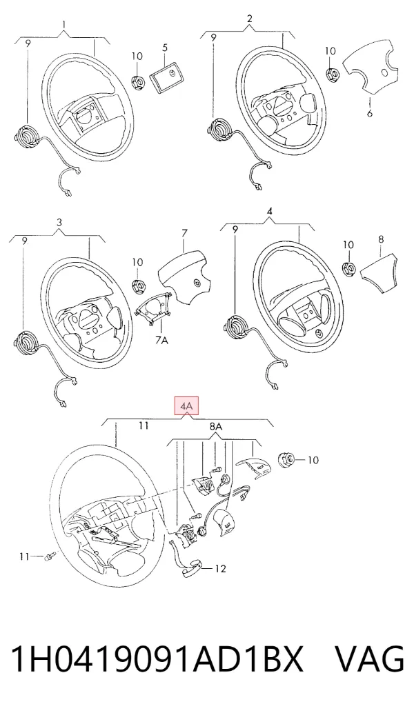 Руль 1H0419091AD1BX VAG