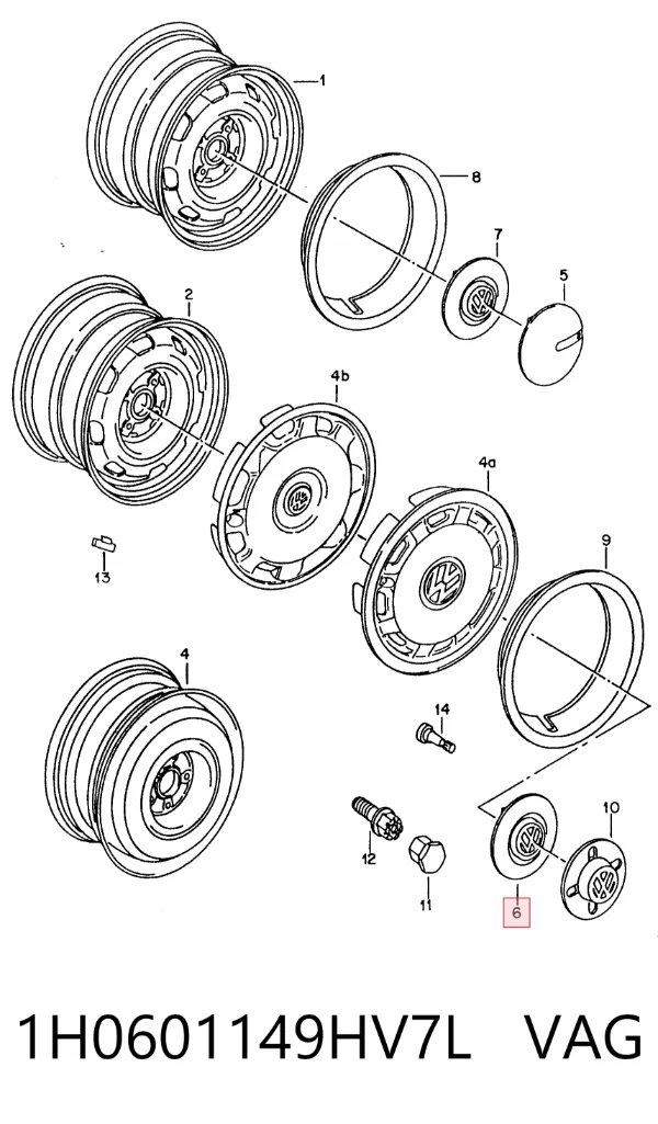 Колпаки 1H0601149HV7L VAG