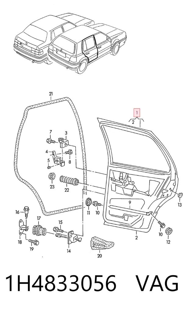 Дверь задняя правая Volkswagen Vento 1H2