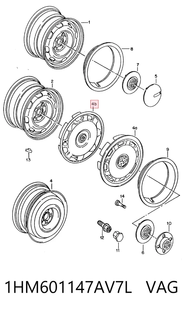 Колпаки 1HM601147AV7L VAG