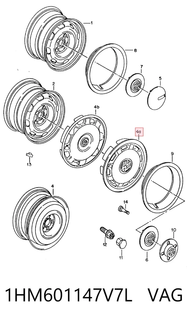 Колпаки 1HM601147V7L VAG