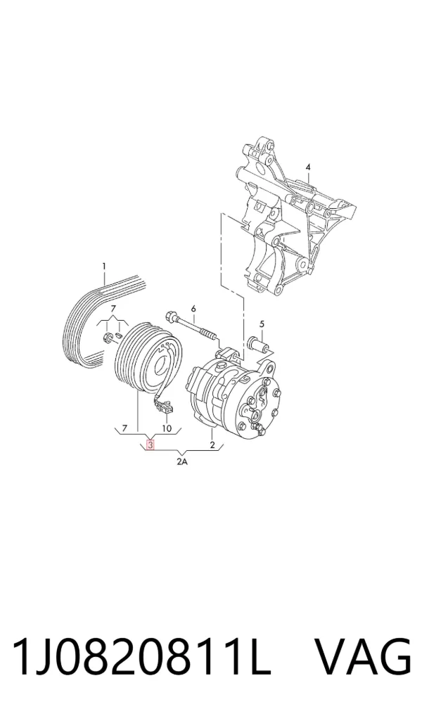 Муфта компрессора кондиционера 1J0820811L VAG