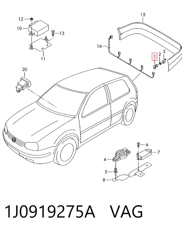 Парктроники задние 1J0919275A VAG